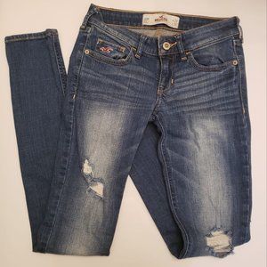 Hollister Skinny Jeans Ripped Dark Wash